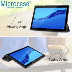 Microcase Huawei Mediapad T5 10.1 inch Tablet Flip Cover Serisi Standlı Kılıf - Siyah