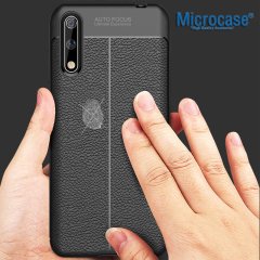Microcase Huawei P Smart S / Y8P Leather Tpu Silikon Kılıf - Siyah