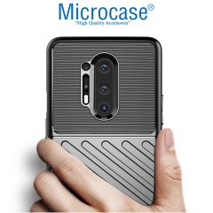 Microcase OnePlus 8 Pro Thunder Serisi Darbeye Dayanıklı Silikon Kılıf - Siyah