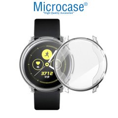 Microcase Samsung Galaxy Watch Active 2 40 mm Önü Kapalı Tasarım Silikon Kılıf - Şeffaf