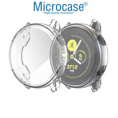 Microcase Samsung Galaxy Watch Active 2 40 mm Önü Kapalı Tasarım Silikon Kılıf - Şeffaf