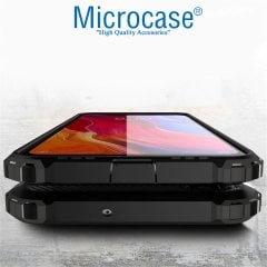 Microcase Xiaomi Redmi Note 6 Pro King Serisi Armor Perfect Koruma Kılıf Siyah + Tempered Glass Cam Koruma (SEÇENEKLİ)