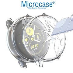 Microcase Samsung Galaxy Watch Active 2 40 mm Önü Kapalı Tasarım Silikon Kılıf - Şeffaf