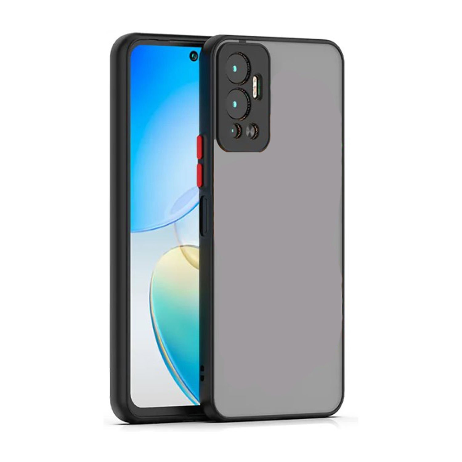 Microcase Infinix Hot 12 London Serisi Darbeye Dayanıklı Kılıf - Buzlu Siyah AL3415