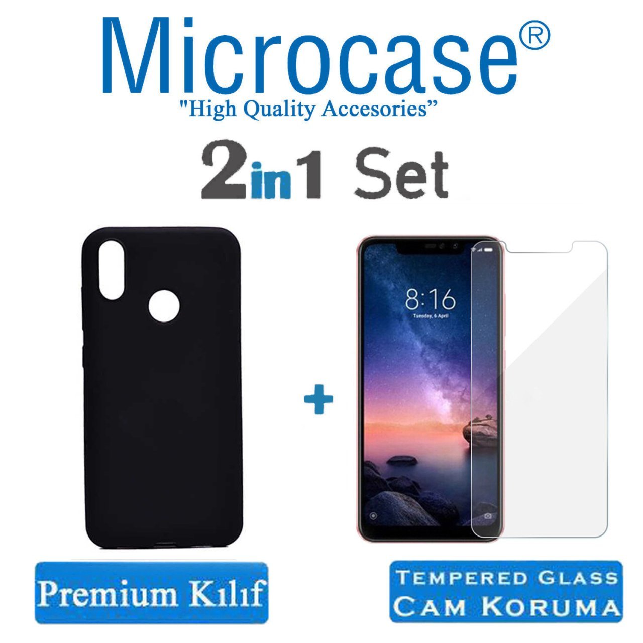 Microcase Xiaomi Redmi Note 6 Pro Premium Mat Silikon Kılıf + CAM