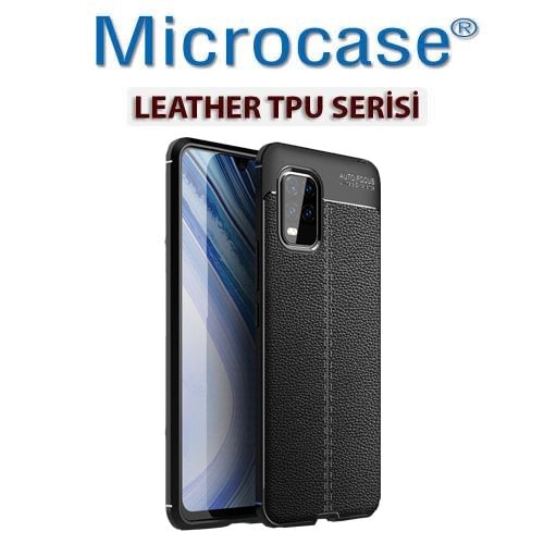 Microcase Xiaomi Mi10 Lite Leather Tpu Silikon Kılıf - Siyah