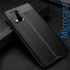 Microcase Xiaomi Mi10 Lite Leather Tpu Silikon Kılıf - Siyah