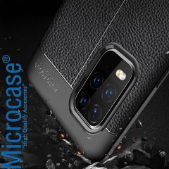 Microcase Xiaomi Mi10 Lite Leather Tpu Silikon Kılıf - Siyah