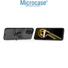 Microcase Realme 9i 4G Batman Serisi Yüzük Standlı Armor Kılıf - Siyah AL3349