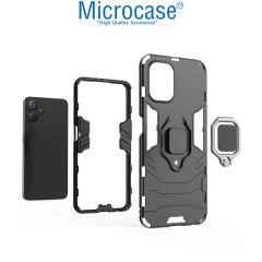 Microcase Realme 9i 4G Batman Serisi Yüzük Standlı Armor Kılıf - Siyah AL3349