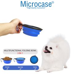 Microcase Kedi Köpek Evcil Hayvan için Taşınabilir Pratik Katlanır Suluk 350 ml Su Mama Kabı AL2873