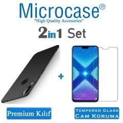 Microcase Huawei Honor 8X Premium Mat Silikon Kılıf + Cam Koruma