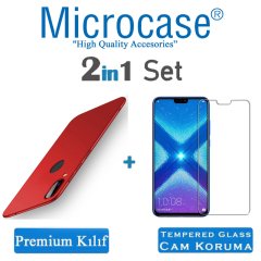 Microcase Huawei Honor 8X Premium Mat Silikon Kılıf + Cam Koruma