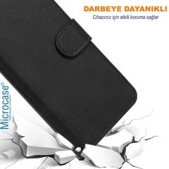 Microcase Huawei Nova Y91 Darbeye Dayanıklı Cüzdanlı ve Standlı Kapaklı Deri Kılıf Siyah AL4232
