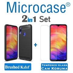 Xiaomi Redmi Note 7 Pro Brushed Silikon Kılıf + CAM