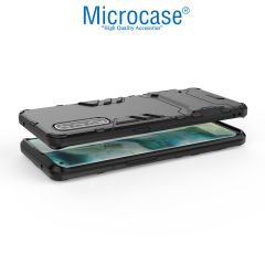 Microcase Oppo Find X2 Alfa Serisi Armor Standlı Perfect Koruma Kılıf - Siyah