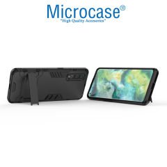 Microcase Oppo Find X2 Alfa Serisi Armor Standlı Perfect Koruma Kılıf - Siyah
