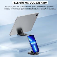 Microcase 10in1  Seyehat Tipi Çok Fonksiyonlu   Aynalı Telefon Tutuculu Kablo Set-AL4951