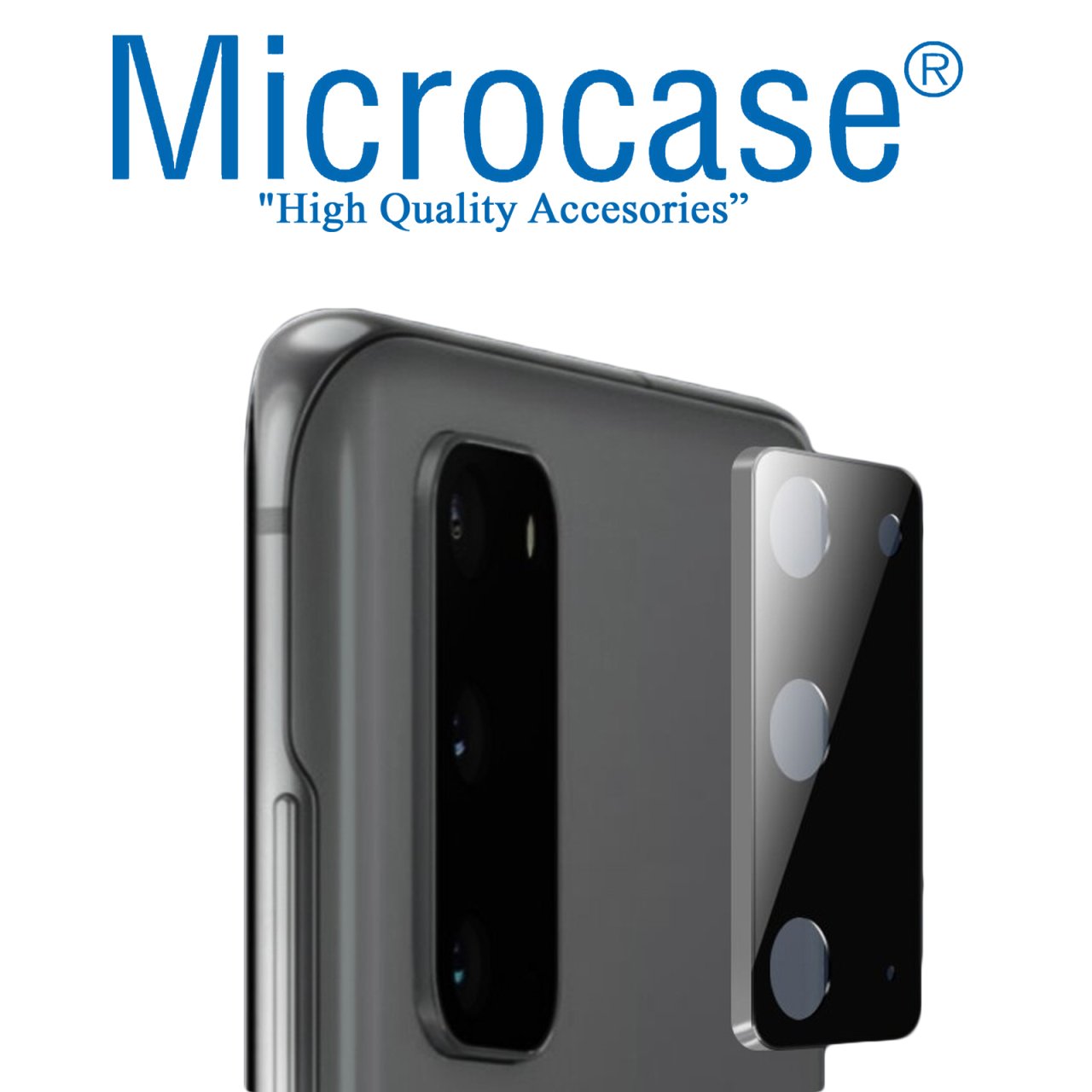 Samsung S20 Lens Koruyucu Glass Metal Çerçeveli - Siyah