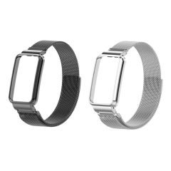 Microcase Xiaomi Mi Band 7 Pro Uyumlu Metal Kasalı Mıknatıslı Kordon Kayış - KY51