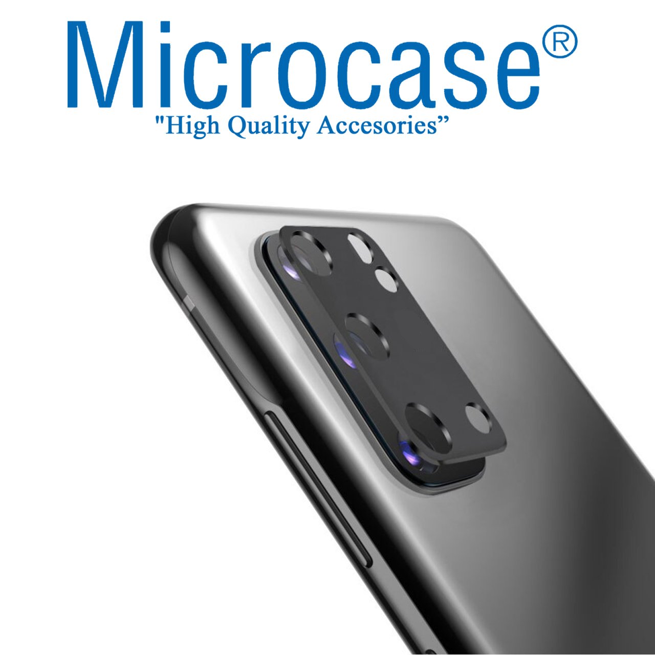 Samsung S20 Plus Lens Koruyucu Glass Metal Çerçeveli - Siyah