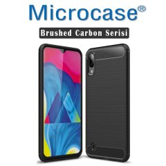 Samsung Galaxy M10 Brushed Carbon Kılıf + CAM