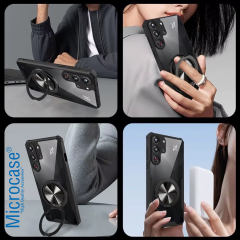 Microcase ZTE Nubia Red Magic 8 Pro ile Uyumlu Manyetik Mıknatıslı Yüzük Standlı Kılıf-AL5125