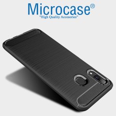 Samsung Galaxy A30 Brushed Carbon Kılıf + CAM