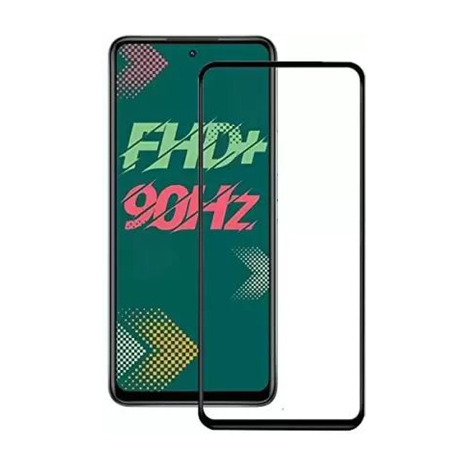 Microcase İnfinix Hot 11s Tam Kaplayan Çerçeveli Tempered Ekran Koruyucu - Siyah