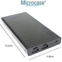 Microcase OneZero Serisi T5 2 USB Port'lu 10000 mah Kablosuz Powerbank Siyah AL3950