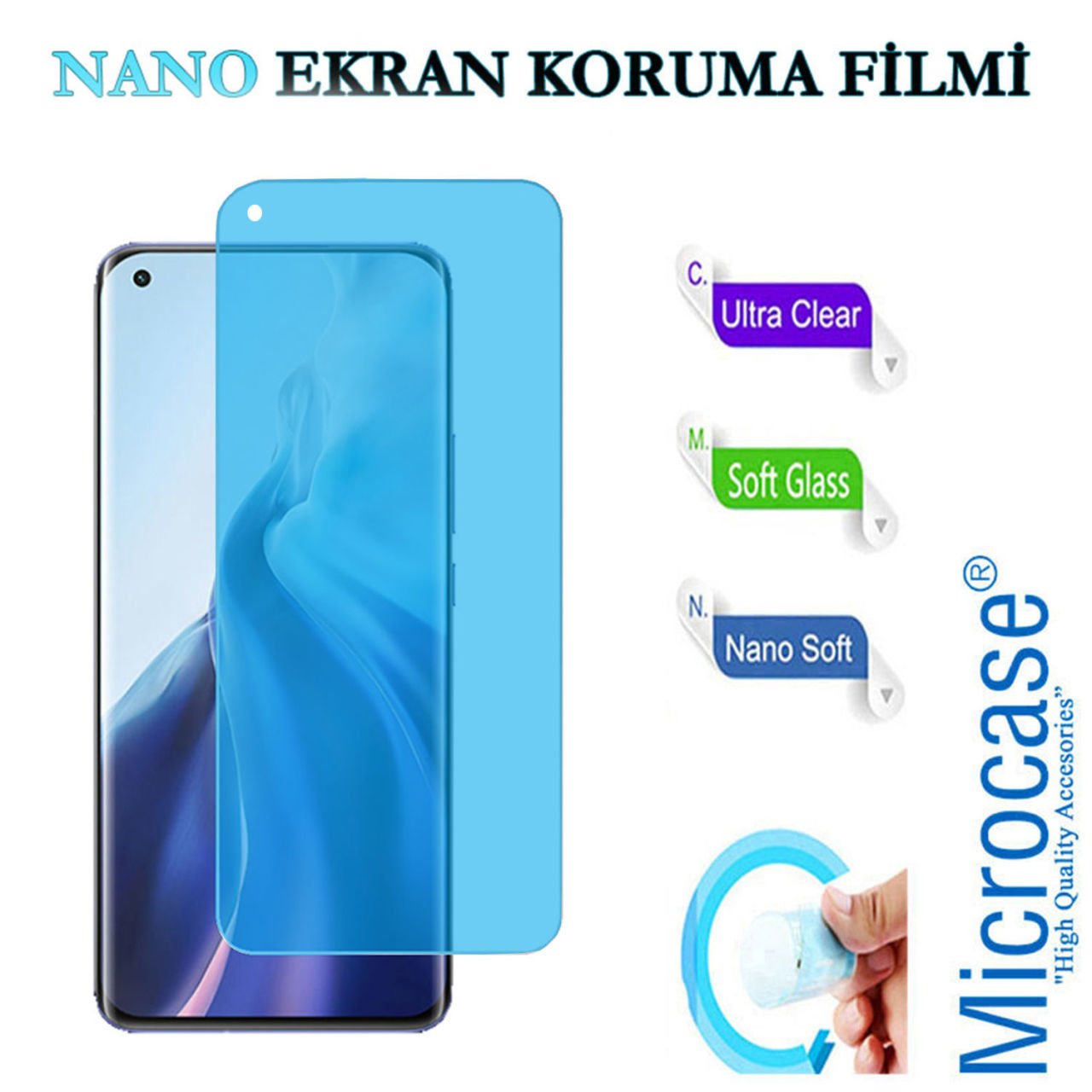 Microcase Xiaomi Mi 10S Nano Glass Cam Ekran Koruma Filmi