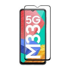 Microcase Samsung Galaxy M33 5G Tam Kaplayan Çerçeveli Tempered Ekran Koruyucu - Siyah