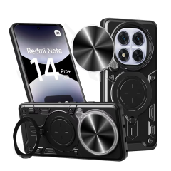 Microcase Xiaomi Redmi Note 14 Pro Plus 5G ile Uyumlu Kamera Kapaklı Yüzük Standlı Kılıf-AL5129