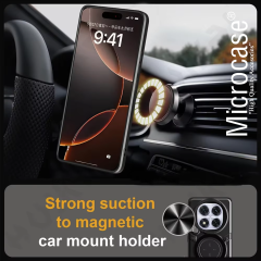 Microcase Xiaomi Redmi Note 14 Pro Plus 5G ile Uyumlu Kamera Kapaklı Yüzük Standlı Kılıf-AL5129