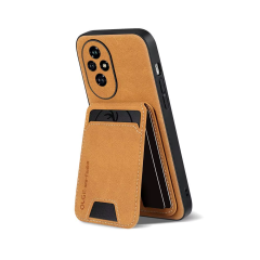 Microcase Honor 200 ile Uyumlu Kartlıklı Standlı Deri Kaplama Kılıf-AL5130