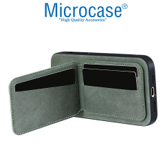 Microcase Honor 200 ile Uyumlu Kartlıklı Standlı Deri Kaplama Kılıf-AL5130