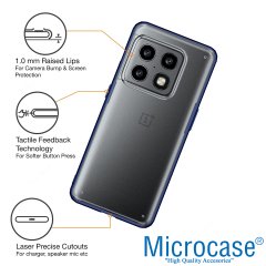 Microcase OnePlus 10 Pro Luna Serisi Köşe Korumalı Sert Rubber Kılıf - Mavi