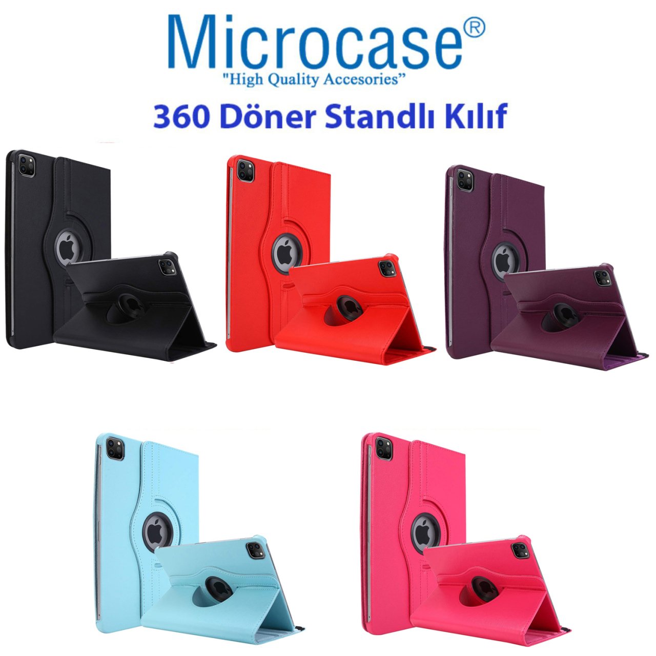 Microcase iPad Pro 2.Nesil 11 inch 2020 360 Derece Döner Stand Kılıf