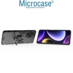 Microcase Xiaomi Poco F5 / Redmi Note 12 Turbo Batman Serisi Yüzük Standlı Armor Kılıf - Siyah AL3349