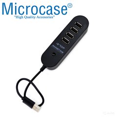 Microcase 4 Portlu Usb 2.0 Manyetik Hub Model No: AL2319 - Siyah