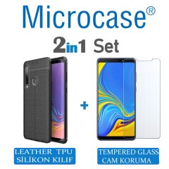 Microcase Samsung Galaxy A9 2018 Leather Tpu Silikon Kılıf + CAM