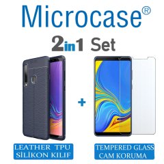 Microcase Samsung Galaxy A9 2018 Leather Tpu Silikon Kılıf + CAM