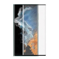 Microcase Samsung Galaxy S23 Ultra için 3D Tam Kaplayan Çerçeveli Mat Cam Koruma - AL3124