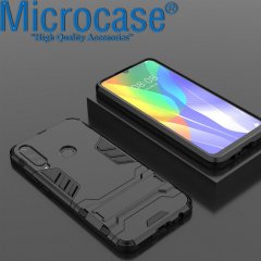 Microcase Huawei Y6P Alfa Serisi Armor Standlı Perfect Koruma Kılıf - Siyah