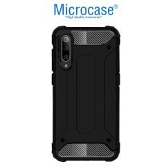 Microcase Xiaomi Mi 9 Explorer King Serisi Armor Perfect Koruma Kılıf Siyah + Tempered Glass Cam Koruma (SEÇENEKLİ)