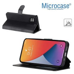 Microcase Xiaomi Mi 13  Global Darbeye Dayanıklı Cüzdanlı ve Standlı Kapaklı Deri Kılıf Siyah AL4232