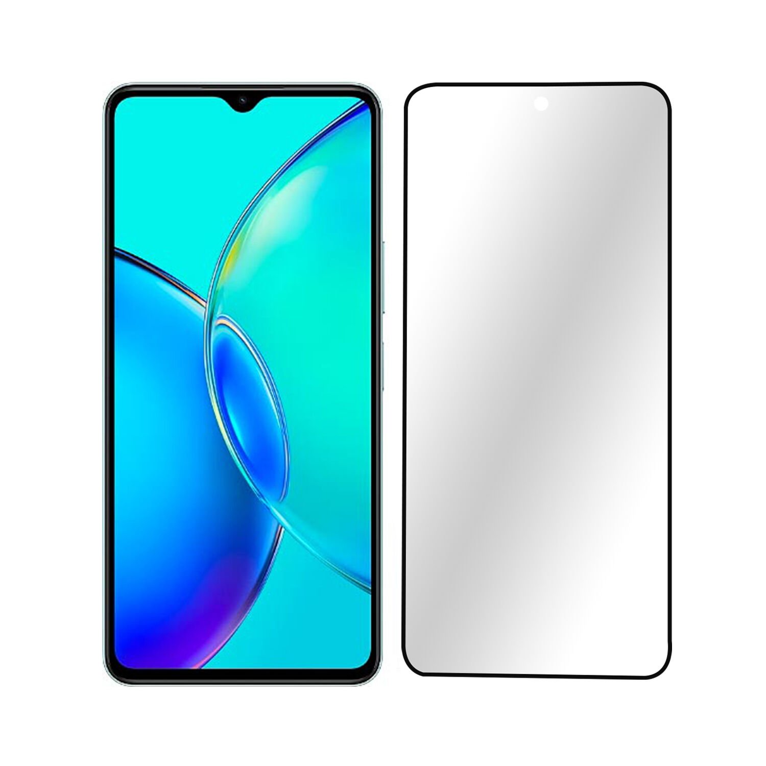 Microcase Vivo Y27 6.64 inch 2023 Tam Kaplayan Çerçeveli Tempered Ekran Koruyucu - AL3276