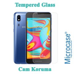Microcase Samsung Galaxy A2 Core Tempered Glass Cam Ekran Koruma