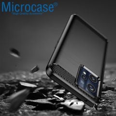 Microcase Realme 9 Pro Brushed Carbon Fiber Silikon Kılıf - Siyah AL3332
