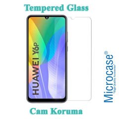 Microcase Huawei Y6P Alfa Serisi Armor Standlı Perfect Koruma Kılıf - Siyah + Tempered Glass Cam Koruma